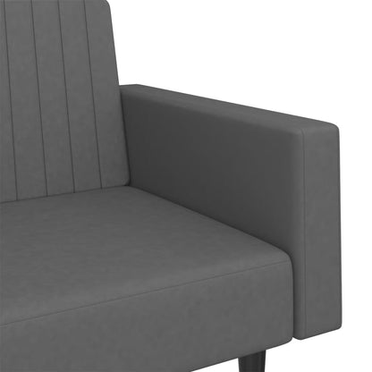 vidaXL Schlafsofa 2-Sitzer Dunkelgrau Samt