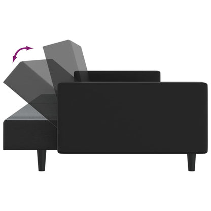 vidaXL Schlafsofa 2-Sitzer Schwarz Kunstleder