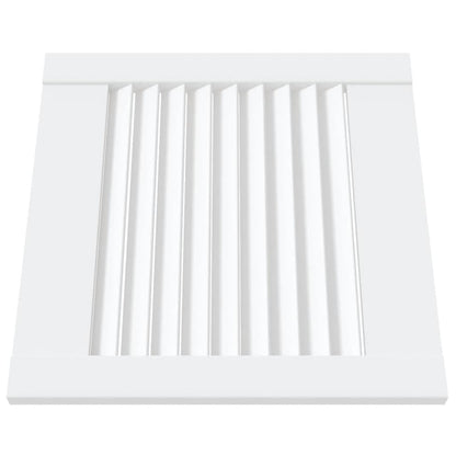 Schranktüren Lamellen-Design 4 Stk Weiß 39,5x39,4 cm Massivholz