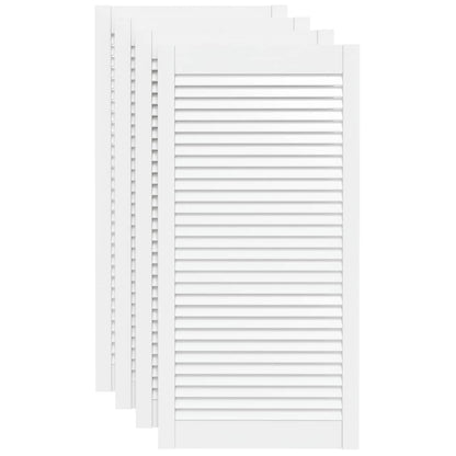 Schranktüren Lamellen-Design 4 Stk Weiß 99,3x49,4 cm Massivholz