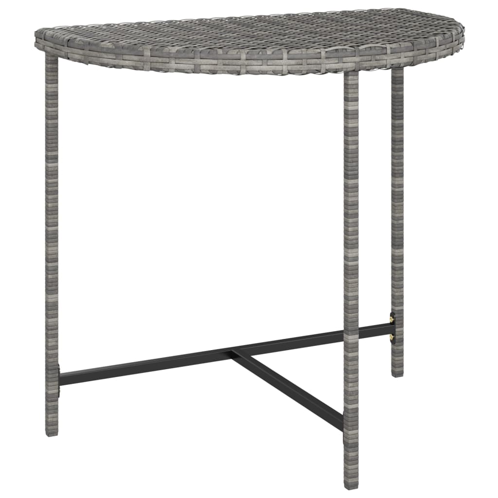 vidaXL Gartentisch Grau 80x50x75 cm Poly Rattan