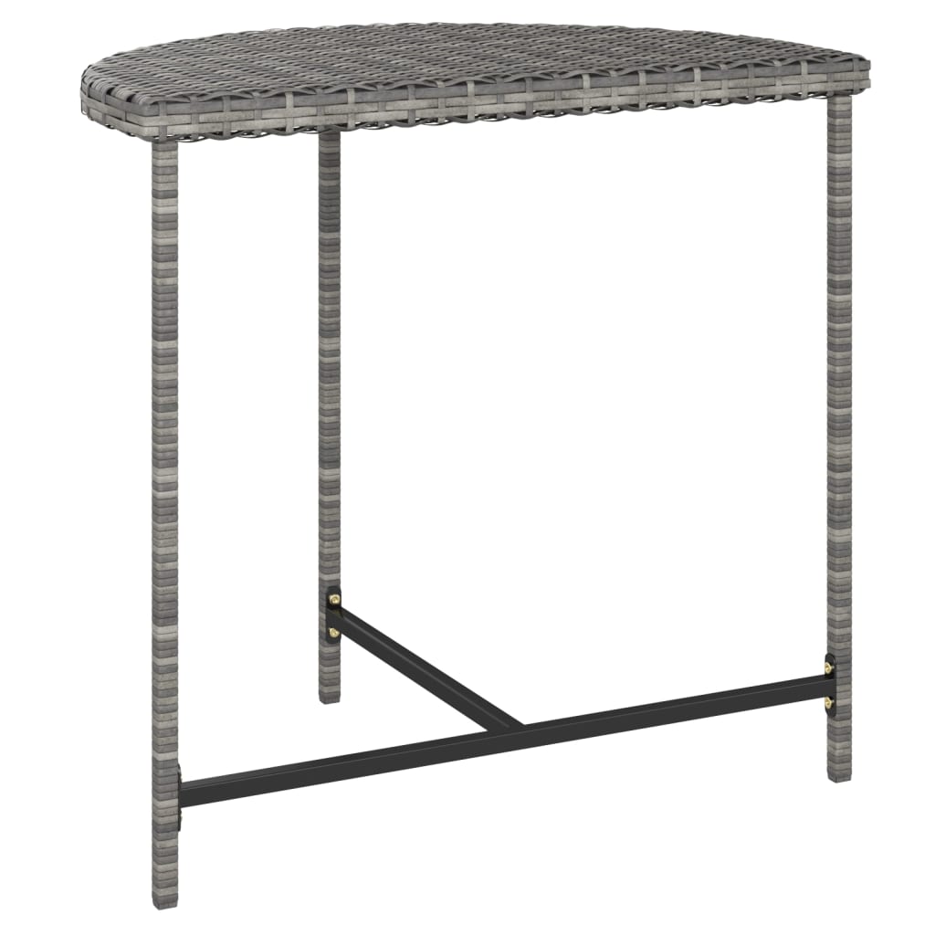 vidaXL Gartentisch Grau 80x50x75 cm Poly Rattan