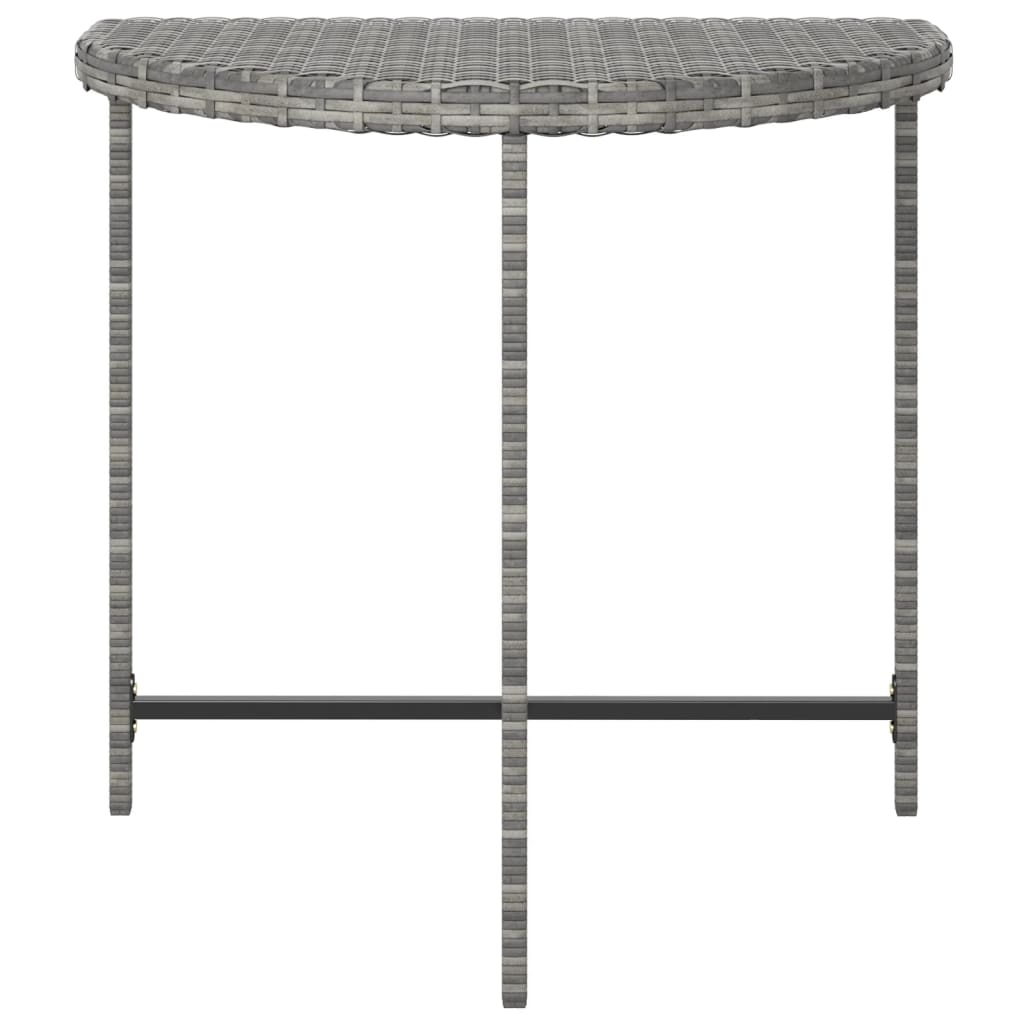 vidaXL Gartentisch Grau 80x50x75 cm Poly Rattan