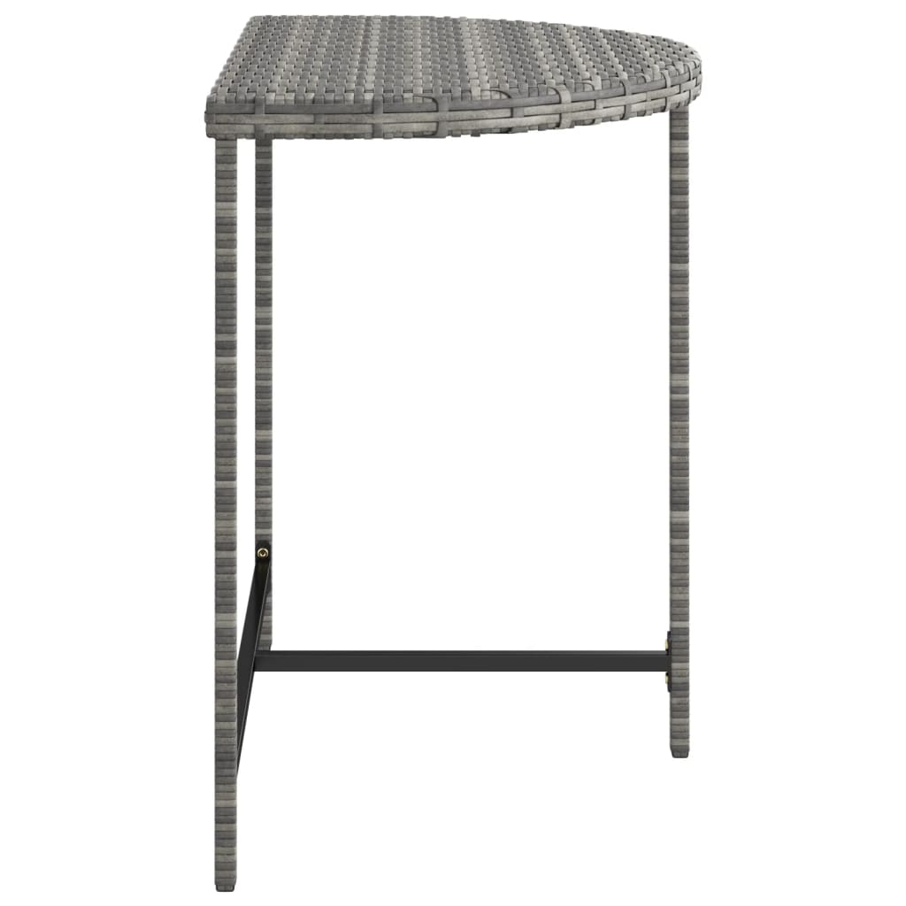 vidaXL Gartentisch Grau 80x50x75 cm Poly Rattan