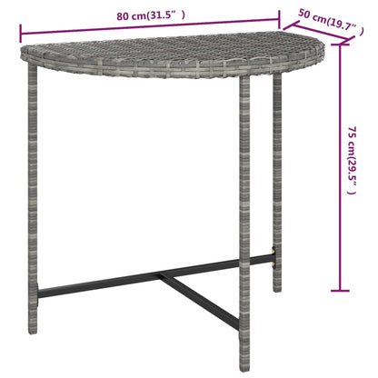 vidaXL Gartentisch Grau 80x50x75 cm Poly Rattan