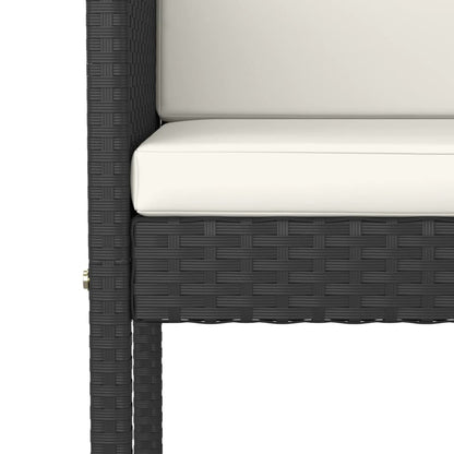 vidaXL Tabourets de bar 2 pcs avec coussins Noir Résine tressée