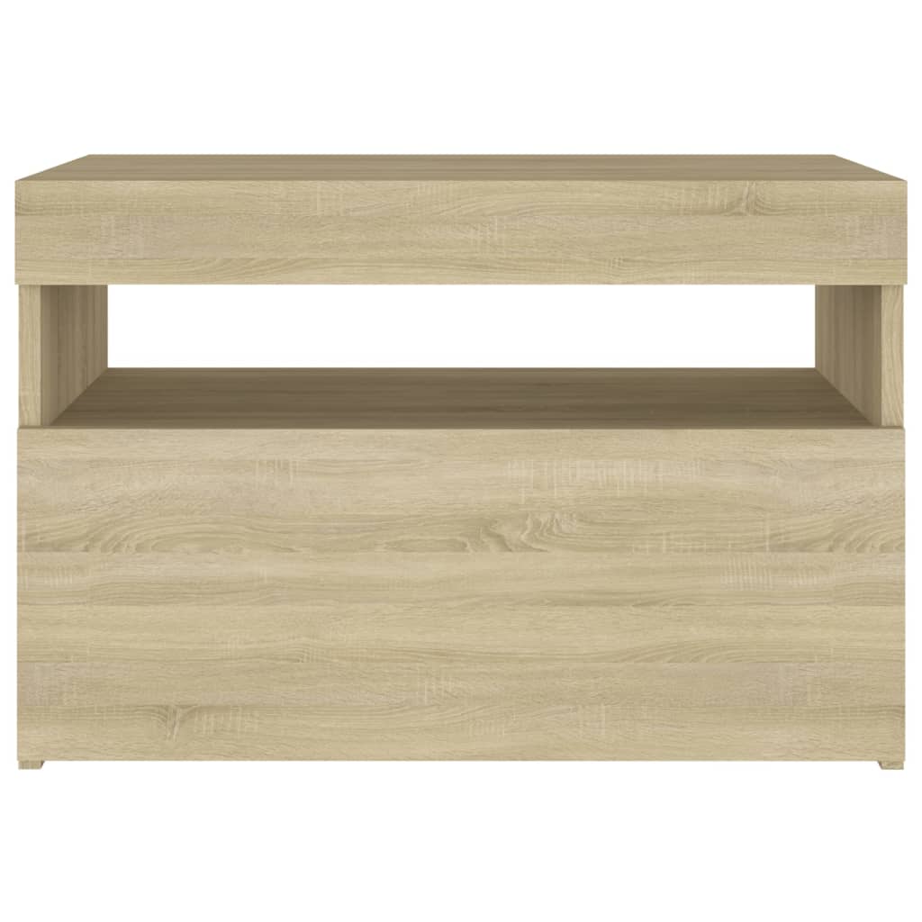 vidaXL Nachttisch LED-Leuchten Sonoma-Eiche 60x35x40cm Holzwerkstoff