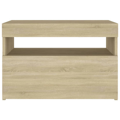 vidaXL Nachttisch LED-Leuchten Sonoma-Eiche 60x35x40cm Holzwerkstoff