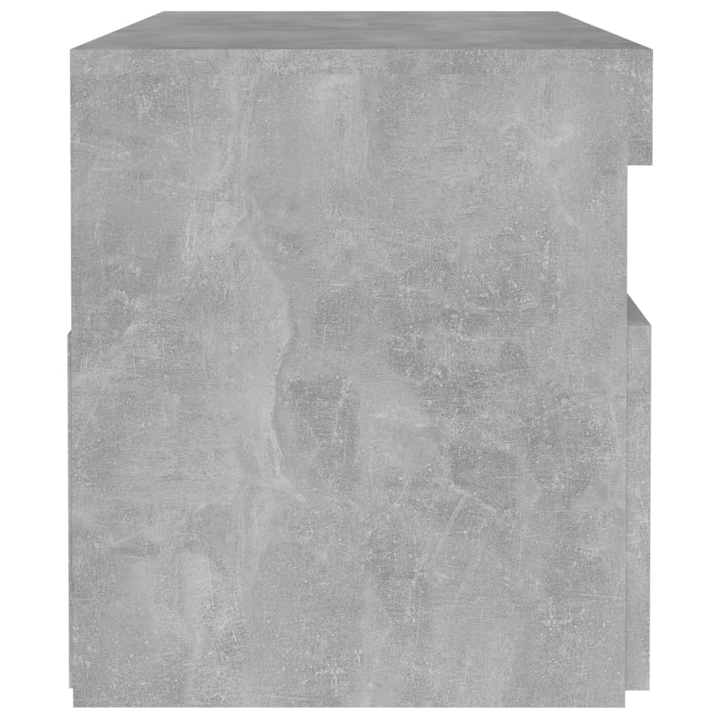 vidaXL Nachttische mit LED-Leuchten 2 Stk. Betongrau 60x35x40 cm