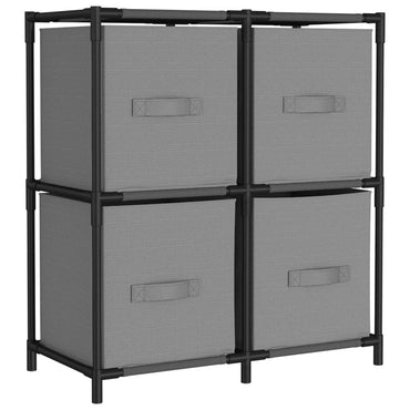 vidaXL Commode avec 4 paniers en tissu gris 63×30×71 cm Acier