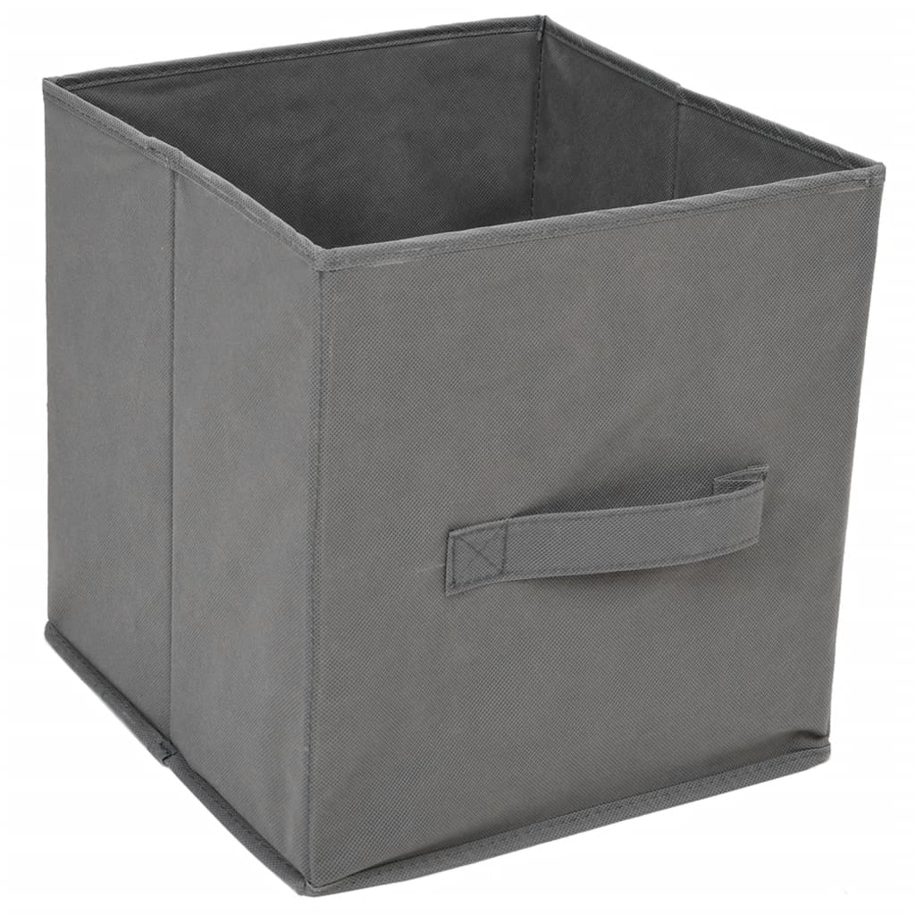 vidaXL Commode avec 4 paniers en tissu gris 63×30×71 cm Acier