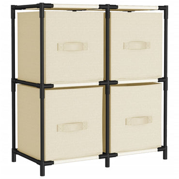 vidaXL Commode 4 paniers en tissu crème 63x30x71 cm Acier