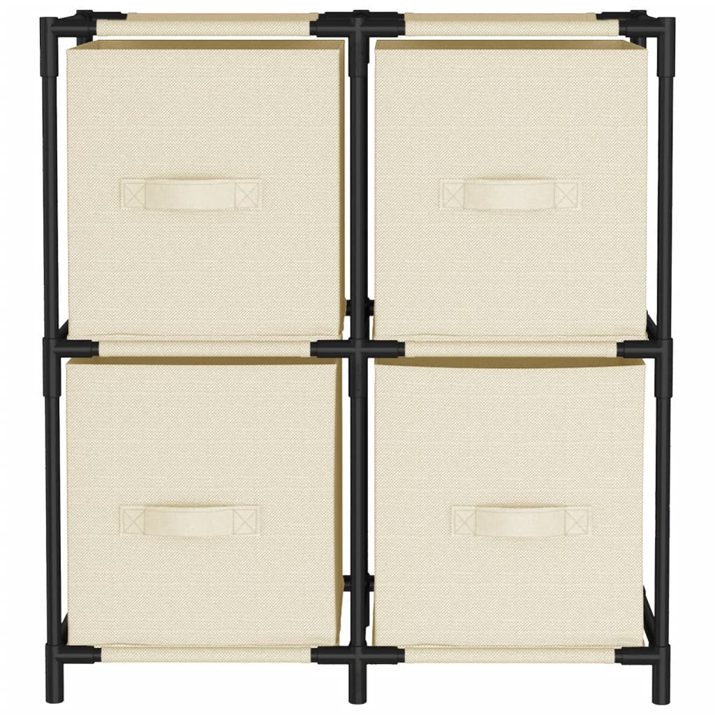 vidaXL Commode 4 paniers en tissu crème 63x30x71 cm Acier
