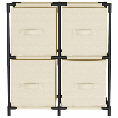 vidaXL Commode 4 paniers en tissu crème 63x30x71 cm Acier