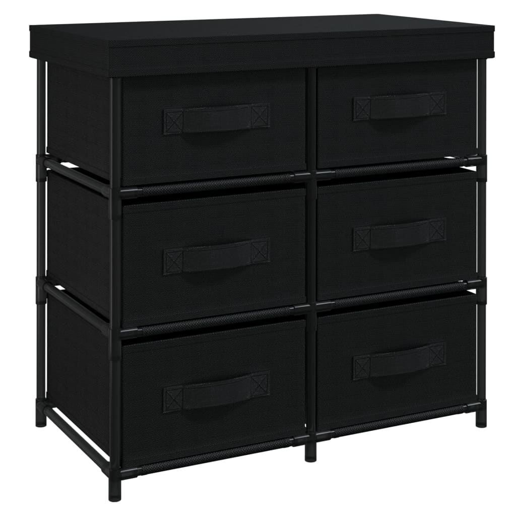 vidaXL Armoire de rangement à 6 tiroirs 55x29x55 cm Acier Noir