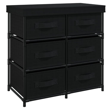 vidaXL Aufbewahrungsschrank mit 6 Schubladen 55×29×55 cm Schwarz Stahl