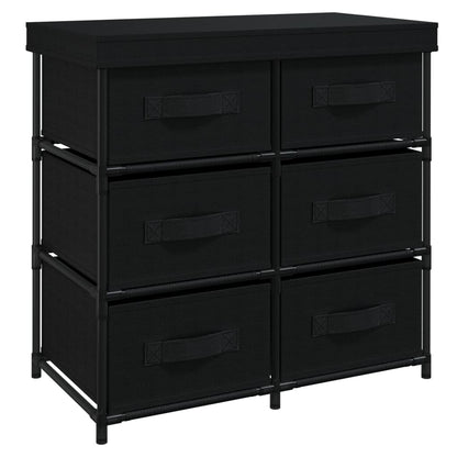 vidaXL Armoire de rangement à 6 tiroirs 55x29x55 cm Acier Noir