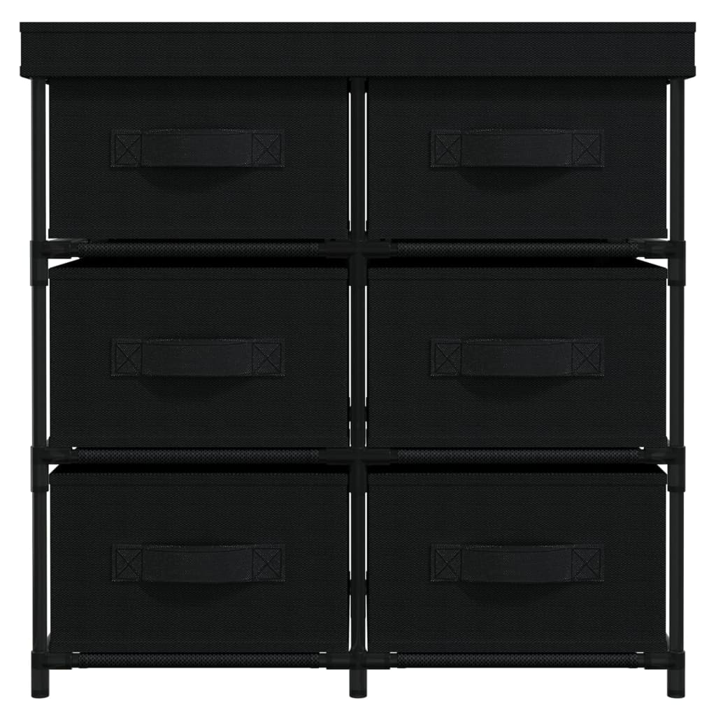 vidaXL Armoire de rangement à 6 tiroirs 55x29x55 cm Acier Noir