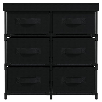 vidaXL Armoire de rangement à 6 tiroirs 55x29x55 cm Acier Noir