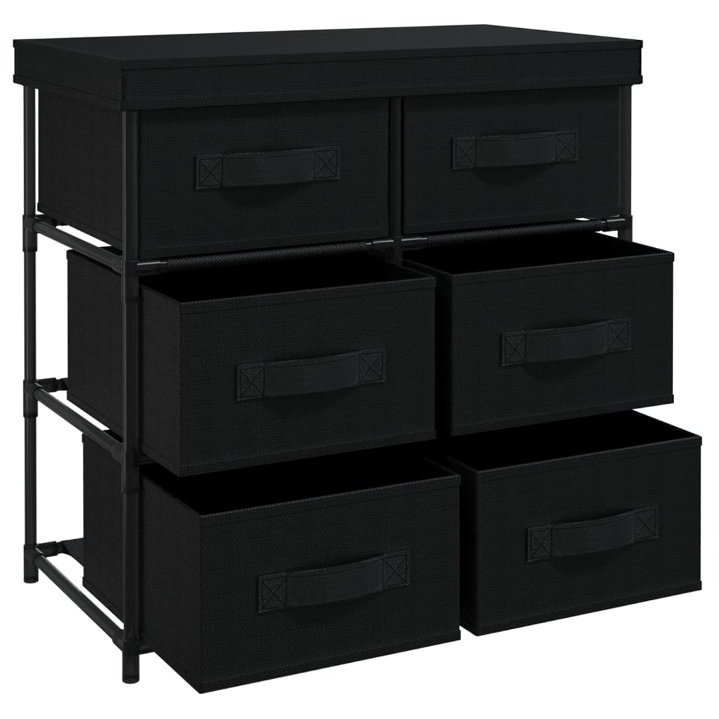 vidaXL Armoire de rangement à 6 tiroirs 55x29x55 cm Acier Noir