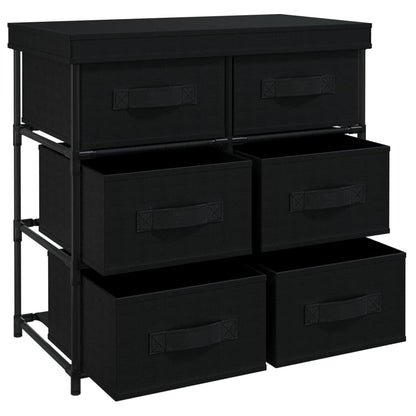 vidaXL Armoire de rangement à 6 tiroirs 55x29x55 cm Acier Noir