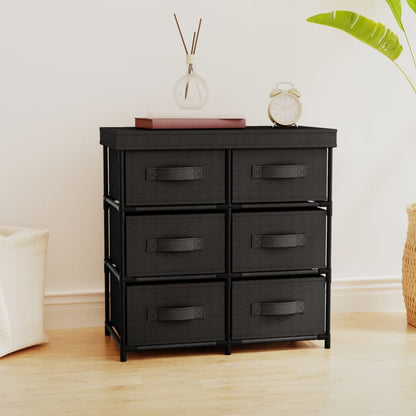 vidaXL Armoire de rangement à 6 tiroirs 55x29x55 cm Acier Noir