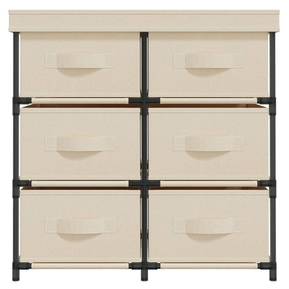 vidaXL Lagerschrank mit 6 Schubladen 55×29×55 cm Creme Stahl