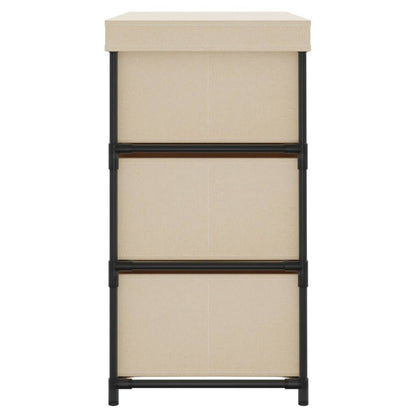 vidaXL Lagerschrank mit 6 Schubladen 55×29×55 cm Creme Stahl