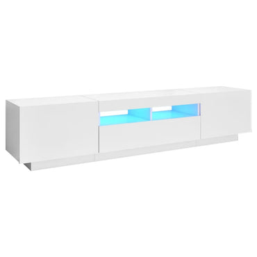 Meuble TV vidaXL avec lumières LED Blanc 180x35x40 cm
