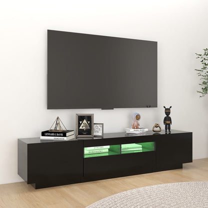Meuble TV vidaXL avec lumières LED Noir 180x35x40 cm