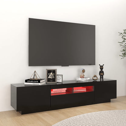 Meuble TV vidaXL avec lumières LED Noir 180x35x40 cm
