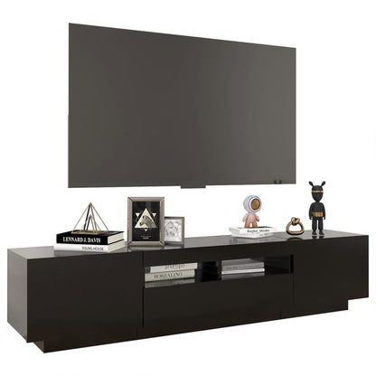 Meuble TV vidaXL avec lumières LED Noir 180x35x40 cm