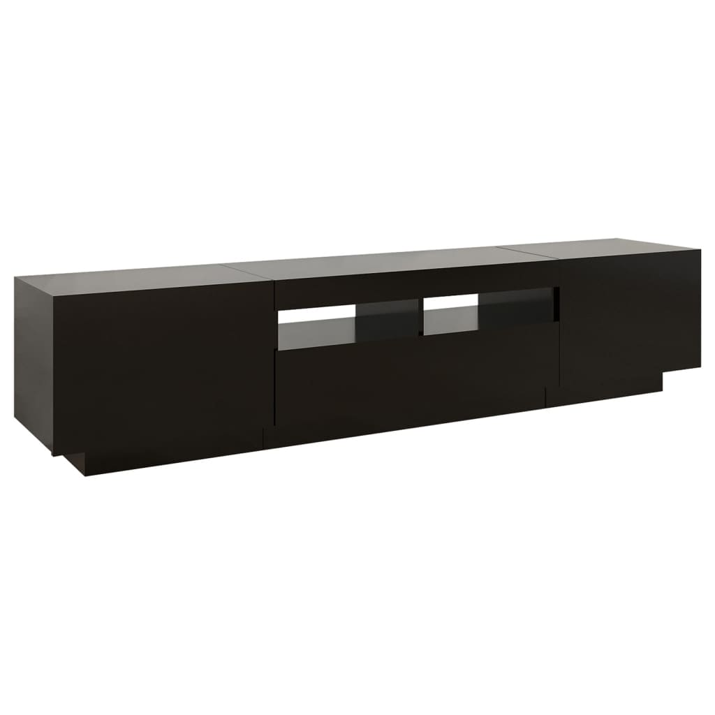 Meuble TV vidaXL avec lumières LED Noir 180x35x40 cm