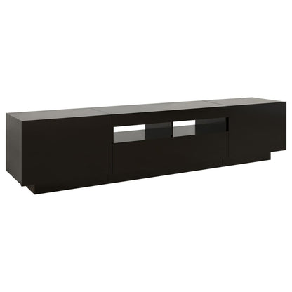 Meuble TV vidaXL avec lumières LED Noir 180x35x40 cm