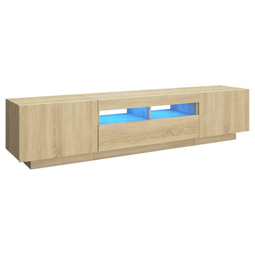 Meuble TV vidaXL avec lumières LED chêne Sonoma 180x35x40 cm