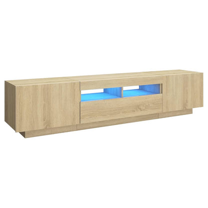 Meuble TV vidaXL avec lumières LED chêne Sonoma 180x35x40 cm