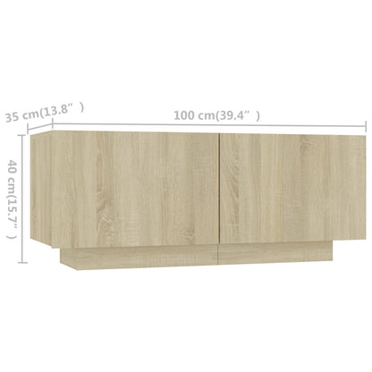 Meuble TV vidaXL avec lumières LED chêne Sonoma 180x35x40 cm