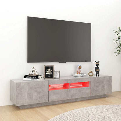 Meuble TV vidaXL avec lumières LED gris béton 180x35x40 cm