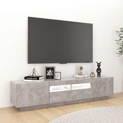 Meuble TV vidaXL avec lumières LED gris béton 180x35x40 cm