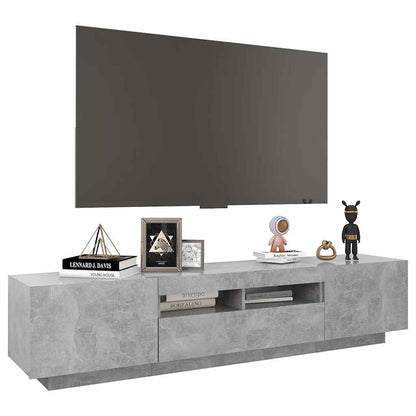 Meuble TV vidaXL avec lumières LED gris béton 180x35x40 cm