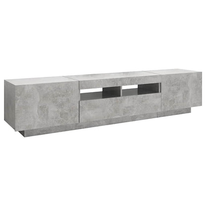 Meuble TV vidaXL avec lumières LED gris béton 180x35x40 cm