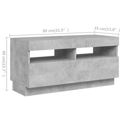 Meuble TV vidaXL avec lumières LED gris béton 180x35x40 cm