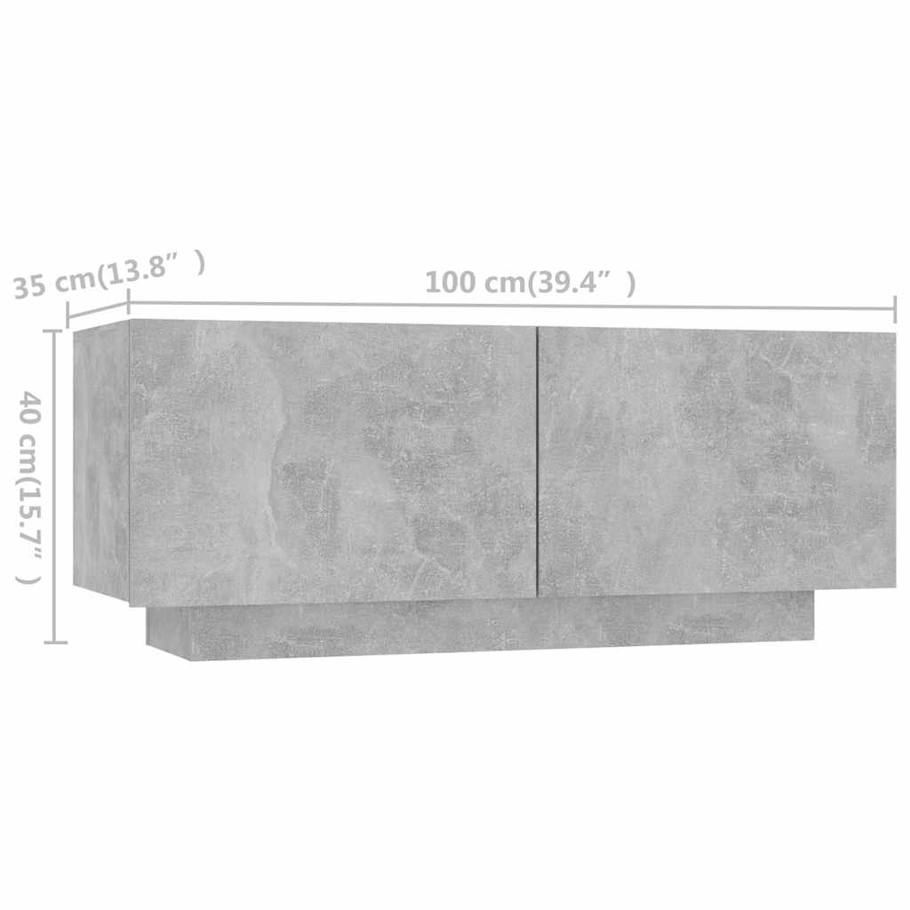 Meuble TV vidaXL avec lumières LED gris béton 180x35x40 cm