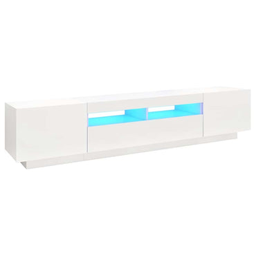 Meuble TV vidaXL avec lumières LED Blanc 200x35x40 cm