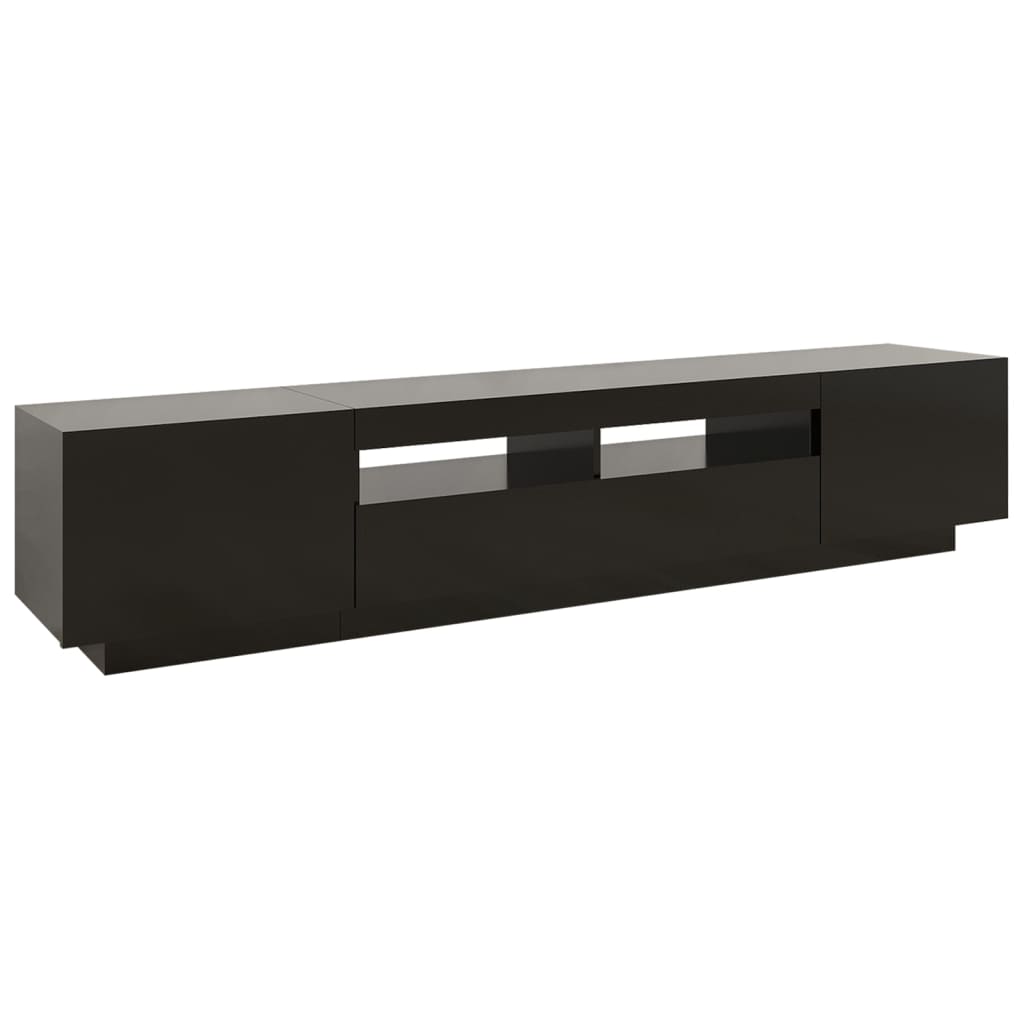 Meuble TV vidaXL avec lumières LED noir 200x35x40 cm