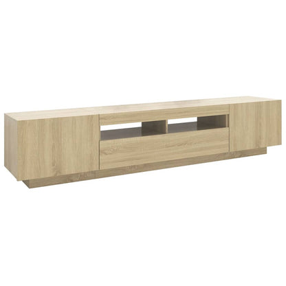 Meuble TV vidaXL avec lumières LED chêne Sonoma 200x35x40 cm