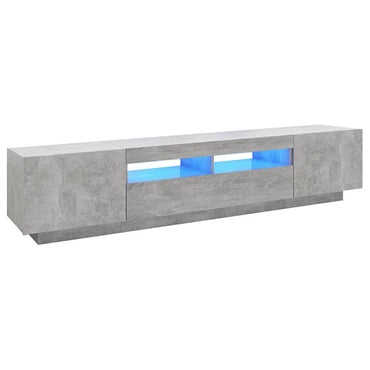 Meuble TV vidaXL avec lumières LED gris béton 200x35x40 cm