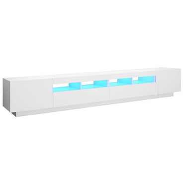 vidaXL Meuble TV avec lumières LED Blanc 260x35x40cm