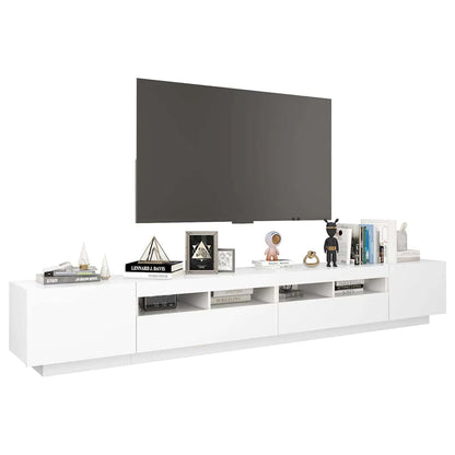 vidaXL Meuble TV avec lumières LED Blanc 260x35x40cm