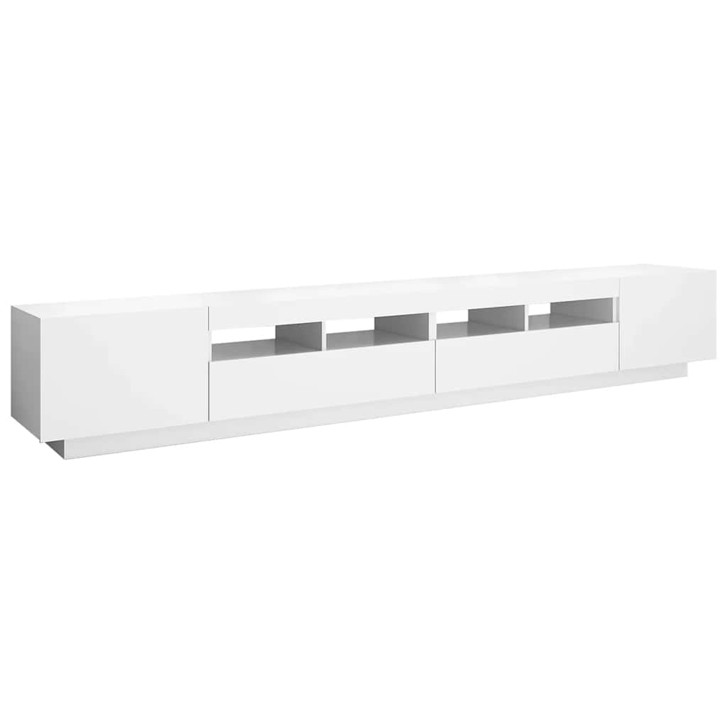 vidaXL Meuble TV avec lumières LED Blanc 260x35x40cm